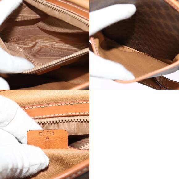 CELINE Macadam Canvas Hand Bag Pvc Leather Brown Gold - Picture 13 of 13